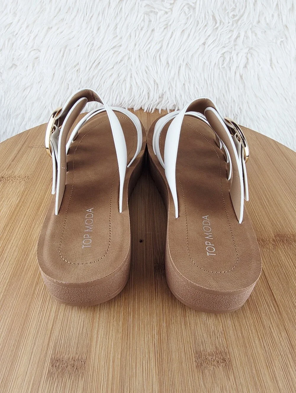 WOMEN'S SLIP ON SANDALS ( OTTO -22 WHITE) - Picture 6 of 9